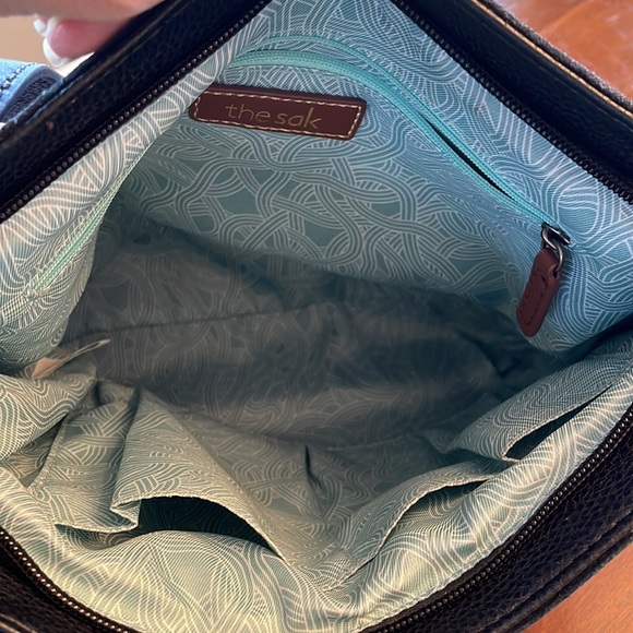 The Sak “De Young” Genuine Leather Slouch Hobo Shoulder Bag Black - Picture 7 of 10